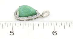 Lovely Emerald & Sapphire Pendant in Sterling Silver