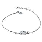 Fashion Eye-Catching 925 Silver Clover Bracelet Charm Bracelets