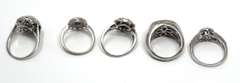 Group Lot of 5 Sterling Silver Rings
