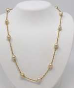 Stunning 18kt Pearl Station Necklace