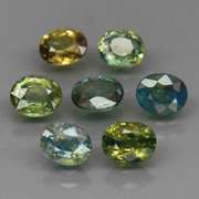 Radiant 3.37ct oval cut 7pc Sapphire set