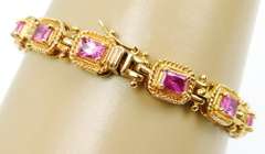 Vibrant Sterling Vermeil Pink Sapphire Bracelet