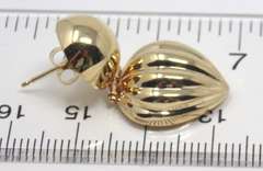 Gorgeous 14kt Yellow Gold Scalloped Dangle Earrings