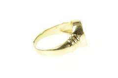 14K Yellow Gold Oval Carved Green Agate Intaglio Wax Seal Ring