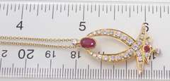 Glamorous 21kt Yellow Gold Ruby and Diamond Necklace