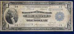 FRBN Green Eagle 1 Dollar Note Circulated From Richmond