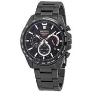 Seiko Chronograph Quartz Black Dial Black-plated Men's Watch