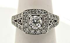 LADIES 14K WHITE GOLD DIAMOND ENGAGEMENT RING