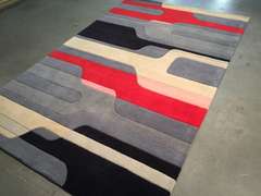 DECORATIVE MODERN WOOL RUG 5 x 8