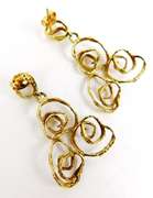 Heavy 14K Gold Free-Form Dangly Earrings