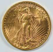 Fresh BU 1923 St. Gaudens $20 Gold Piece. Lustrous