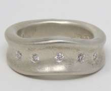 Robert Lee Morris Rolled Edge Flush Diamond Ring