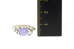 10K White Gold Retro Ornate Syn. Blue Star Sapphire Diamond Ring