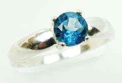 Sterling Ring with London Blue Topaz, Size 9.25