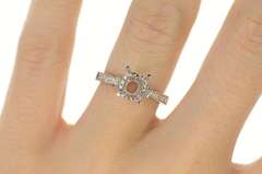 18K White Gold 0.18 Ctw Diamond Semi Mount Engagement Setting Ring