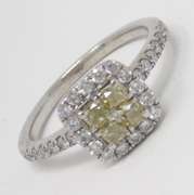 Sparkling Round Brilliant Cut Diamond & Yellow Diamond Ring