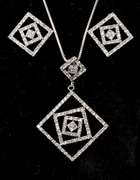 Set of Sterling Silver Necklace and Earrings