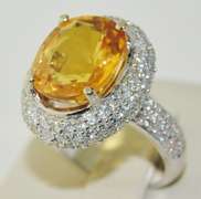 Dazzling 14kt Yellow Sapphire & Diamond Ring