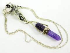 Wonderful Sterling Angel & Amethyst Prism Necklace
