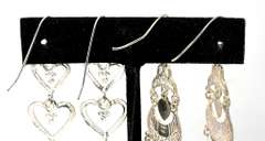 Lot of 2 Pairs of Sterling Silver Earrings