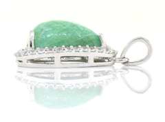 Lovely Emerald & Sapphire Pendant in Sterling Silver