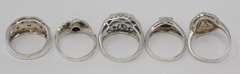 Group Lot of 5 Sterling Silver Rings