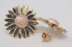 Fancy Rose Gold Flower Earrings