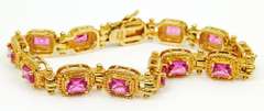Vibrant Sterling Vermeil Pink Sapphire Bracelet