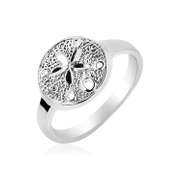 Sterling Silver Textured Sand Dollar Ring