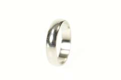 Platinum 3.9mm Rounded Classic Simple Wedding Band Ring