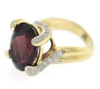 Must Have Garnet and Pave Diamond Twist Ring