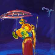 Umbrella Man with Cane by Peter Max