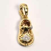 Adorable Sandal Pendant with Diamonds in 14K YG