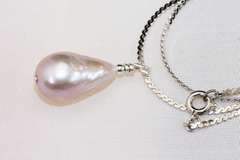 Lilac Drop Pearl on Sterling Chain
