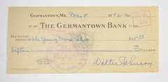 Walter Johnson Washington Senators Signed/Autographed Bank Check 1941