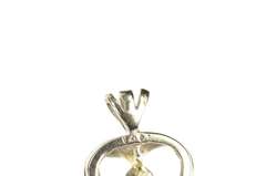 14K White Gold Round Sapphire Inset Classic Heart Symbol Pendant