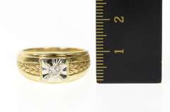 14K Yellow Gold 0.15 Ct Men's Art Deco Diamond Wedding Ring