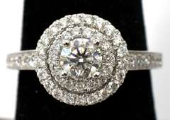 Stunning 1.00CTW Diamond Halo Ring in 14KT White Gold