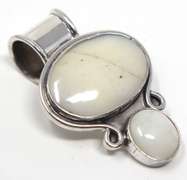 Sterling Silver White Quarz Pendant