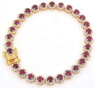 Gorgeous Ruby & Diamond Bracelet in Vermeil