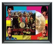 The Beatles Facsimile Signed Gold Record Award Display