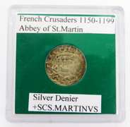 French Crusader 1150-1199 Rare Silver Denier Coin