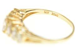 14K Yellow Gold 0.74 Ctw Marquise Graduated Diamond Band Ring