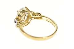 Gold Plated Ornate Oval Leaf Accent Travel Engagement Ring