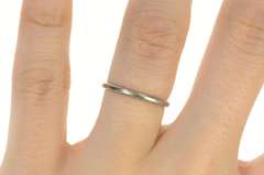 18K White Gold 1.8mm Art Deco Ornate Wedding Band Ring