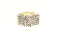 14K Yellow Gold 1.37 Ct Squared Diamond Statement Band Ring