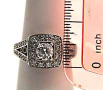 LADIES 14K WHITE GOLD DIAMOND ENGAGEMENT RING