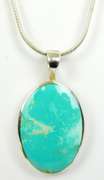 Kabana Reversible Sterling Turquoise Pendant & Chain