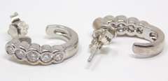 Pretty White Gold Diamond Hoop Earrings