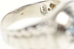 14K White Gold 0.70 Ctw Men's Blue Diamond Watch Band Ring